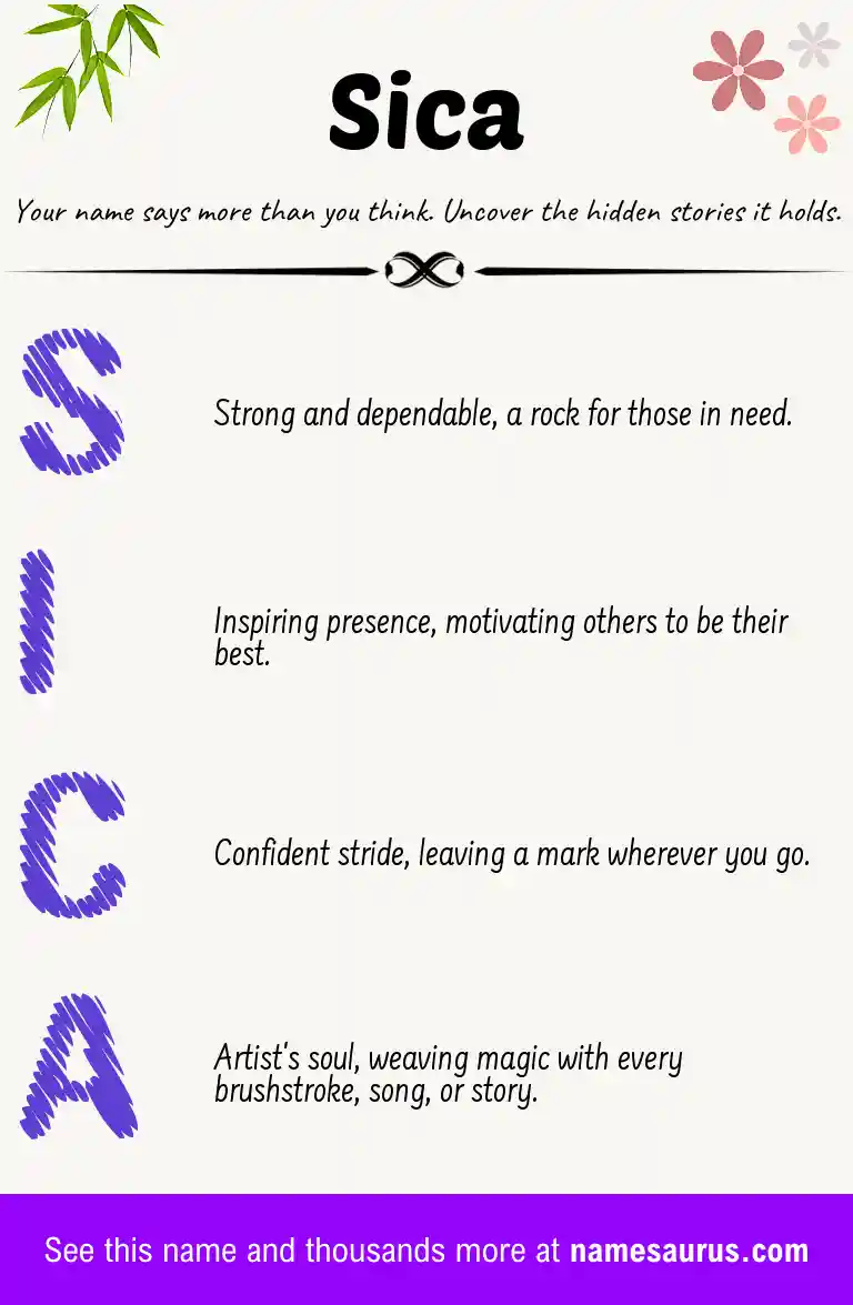 Acrostic poem about Sica.