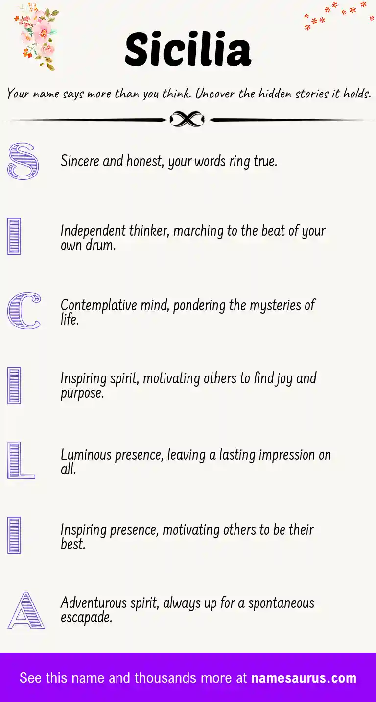 Acrostic poem about Sicilia.