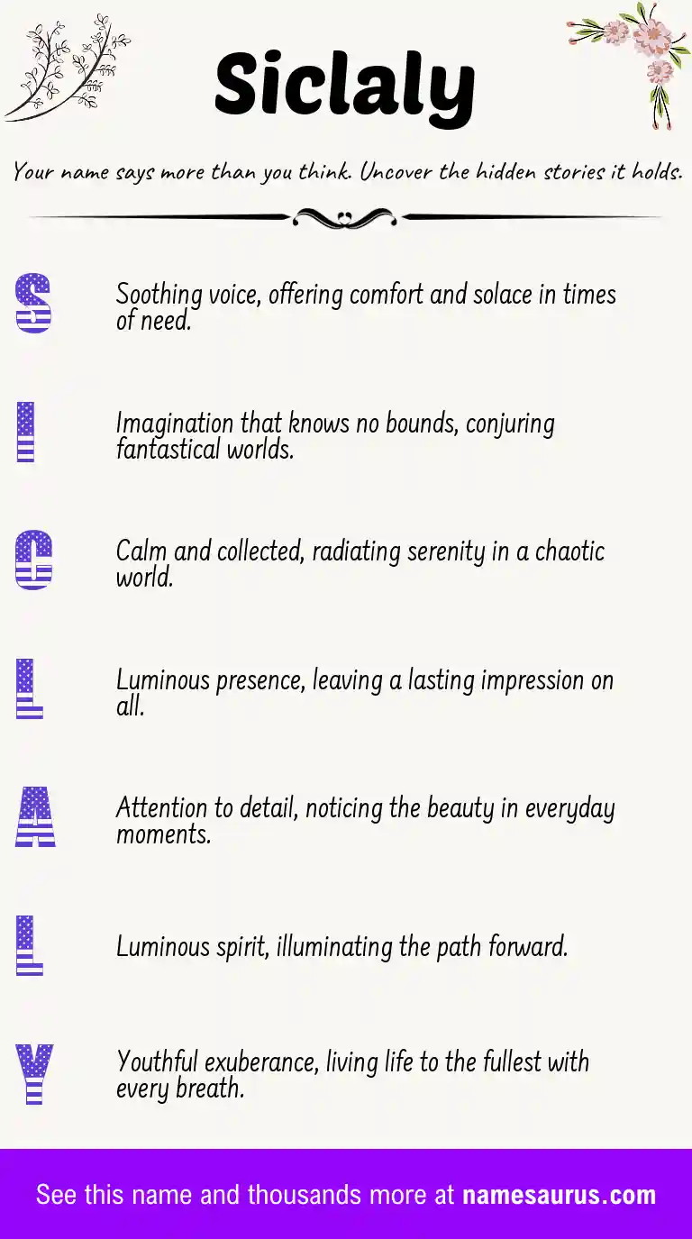 Acrostic poem about Siclaly.