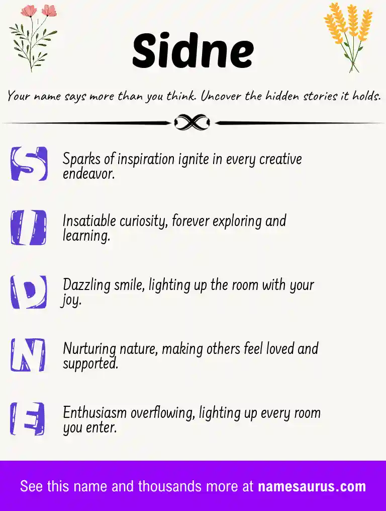 Acrostic poem about Sidne.