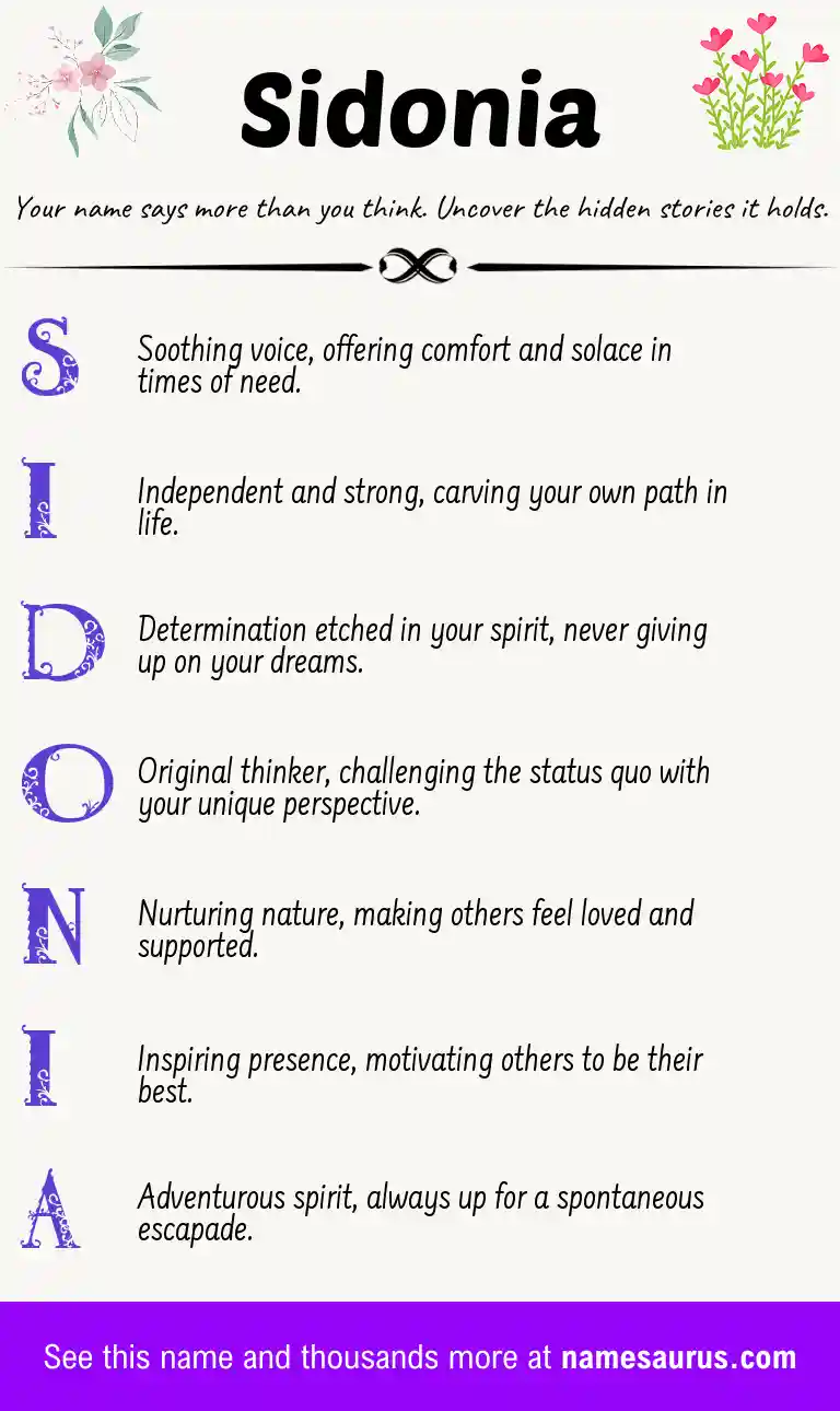 Acrostic poem about Sidonia.