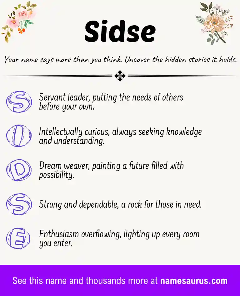 Acrostic poem about Sidse.