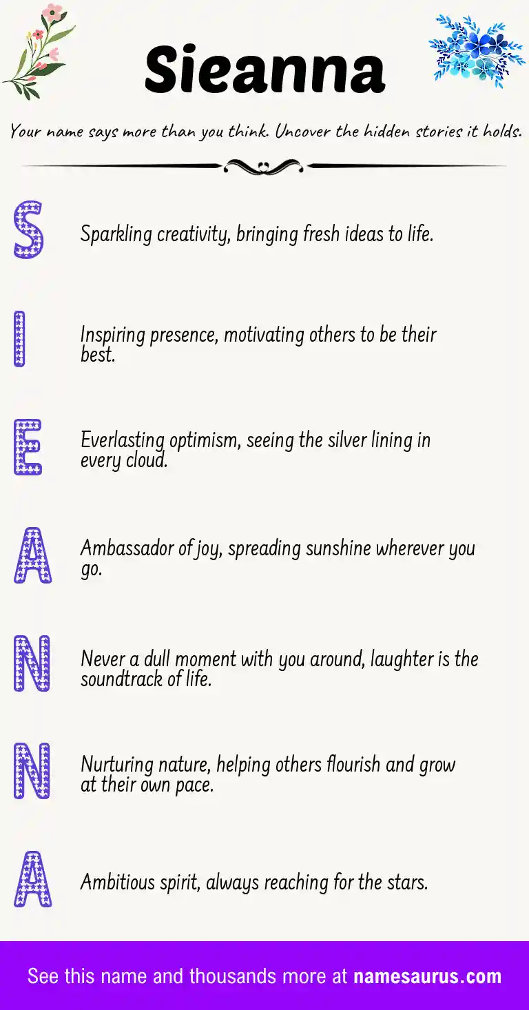 Acrostic poem about Sieanna.