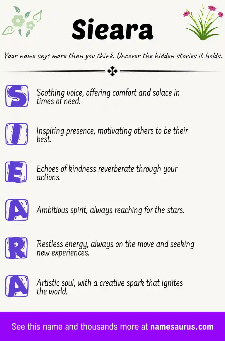 Acrostic poem about Sieara.