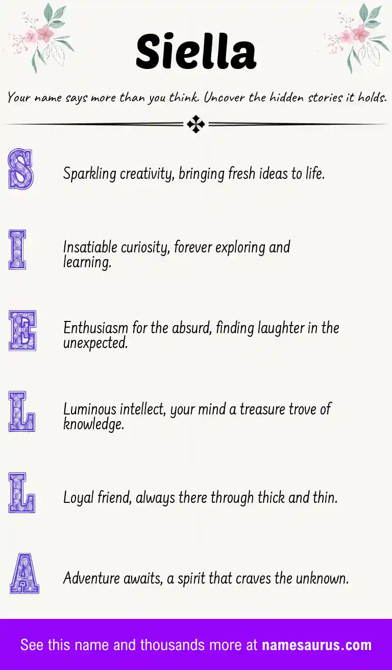 Acrostic poem about Siella.