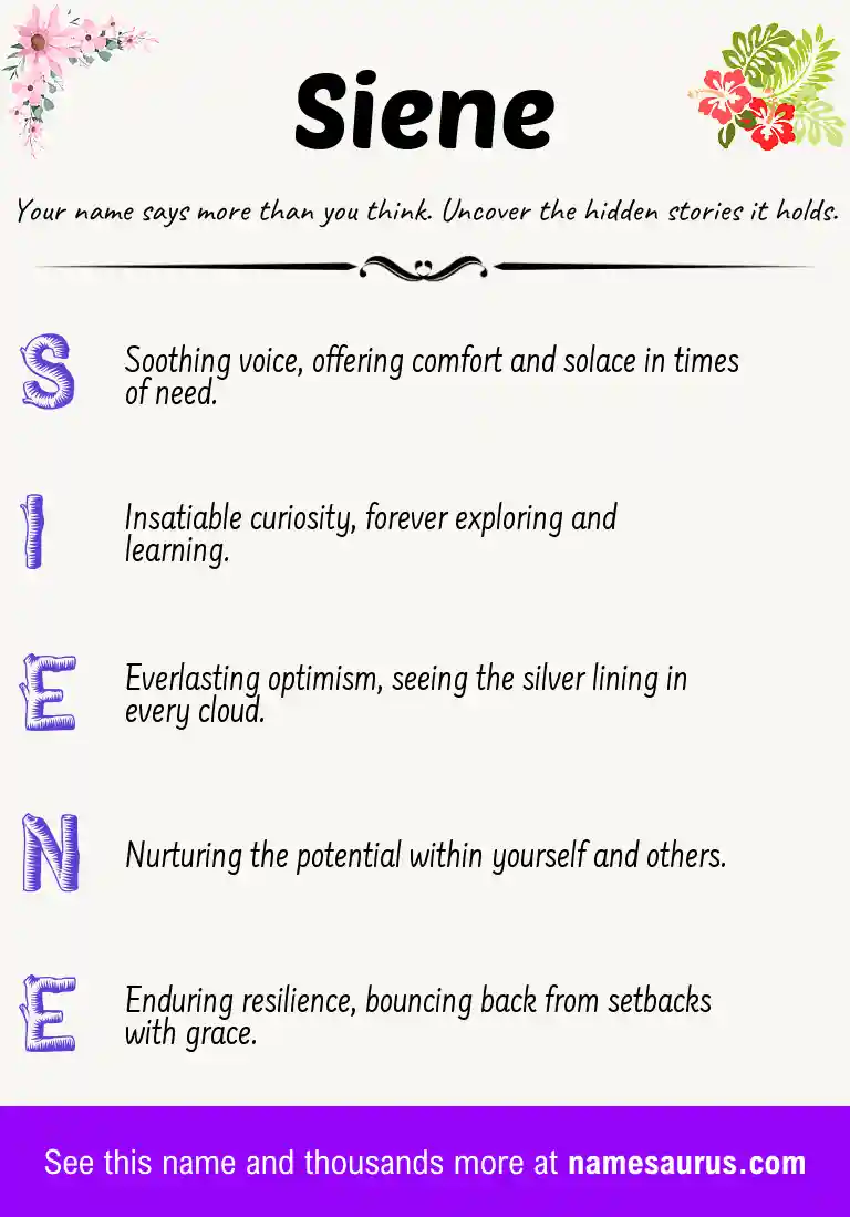 Acrostic poem about Siene.