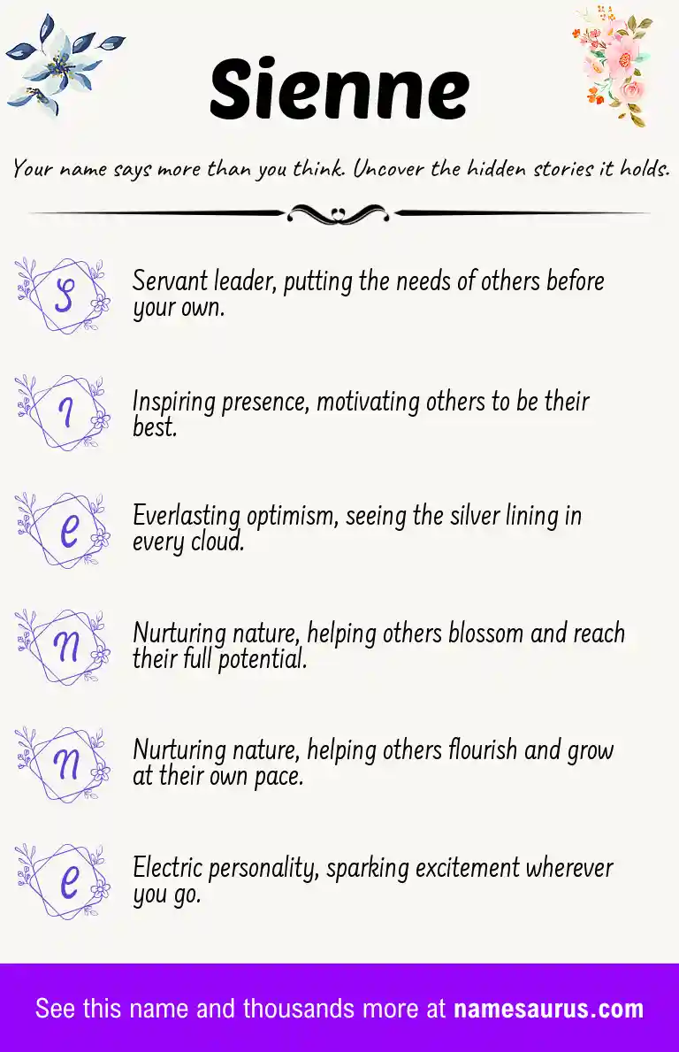 Acrostic poem about Sienne.