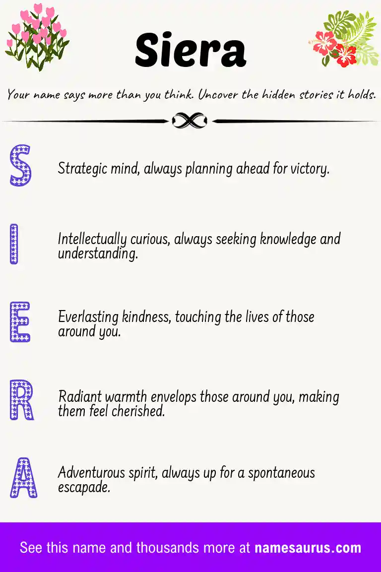 Acrostic poem about Siera.