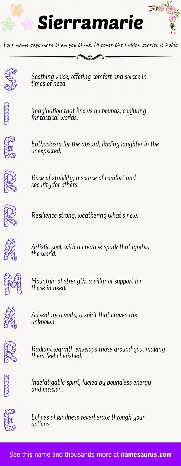 Acrostic poem about Sierramarie.