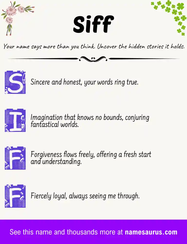Acrostic poem about Siff.