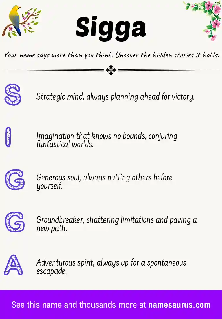 Acrostic poem about Sigga.