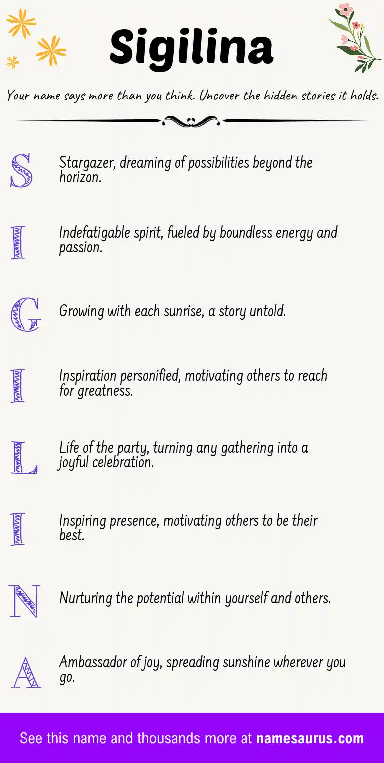 Acrostic poem about Sigilina.