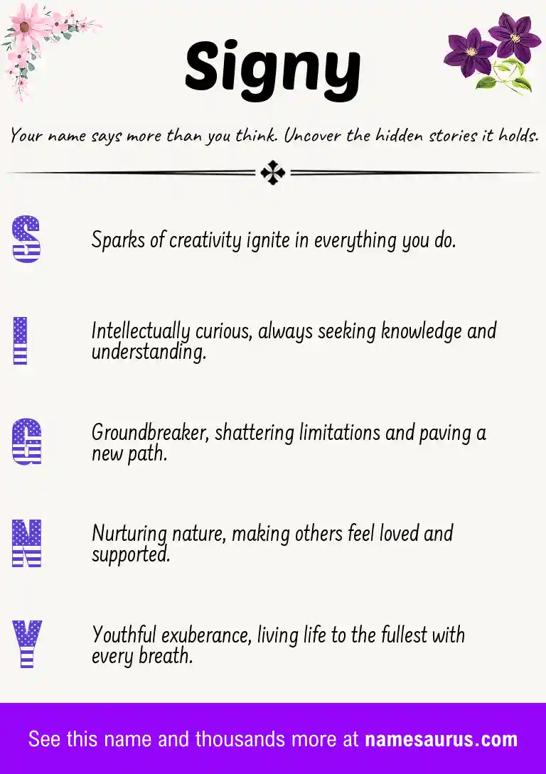 Acrostic poem about Signy.