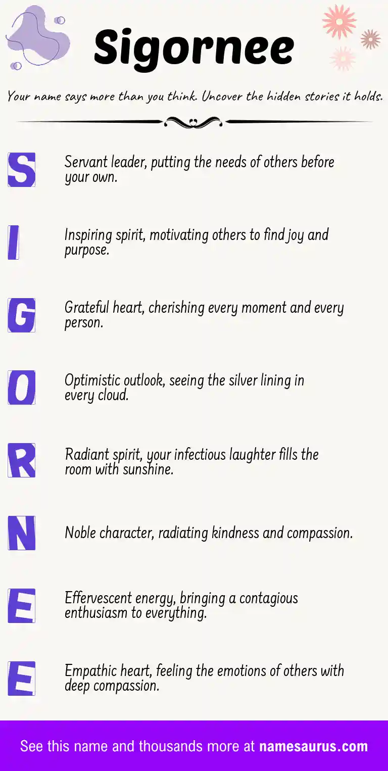Acrostic poem about Sigornee.