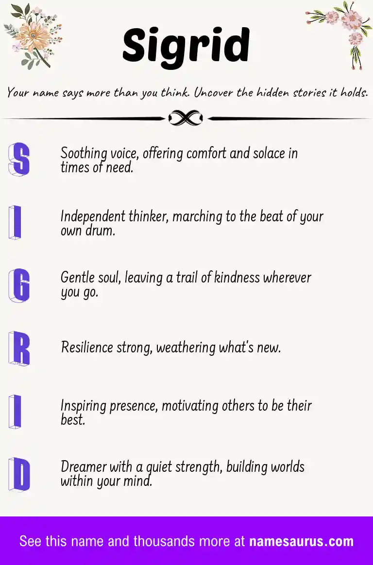 Acrostic poem about Sigrid.