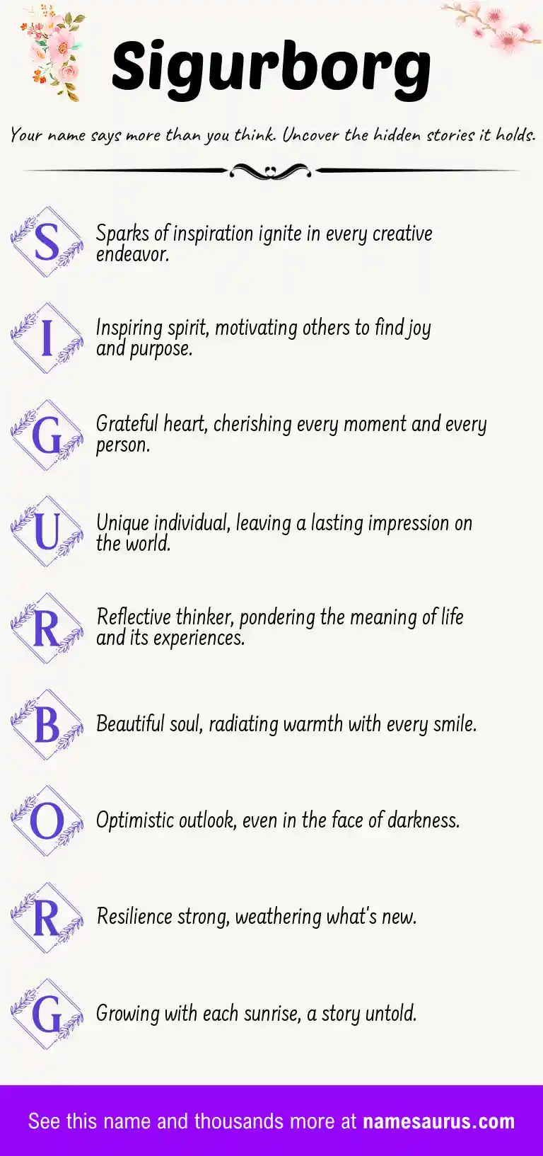 Acrostic poem about Sigurborg.
