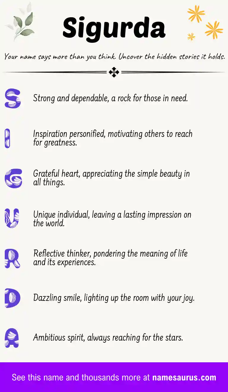 Acrostic poem about Sigurda.