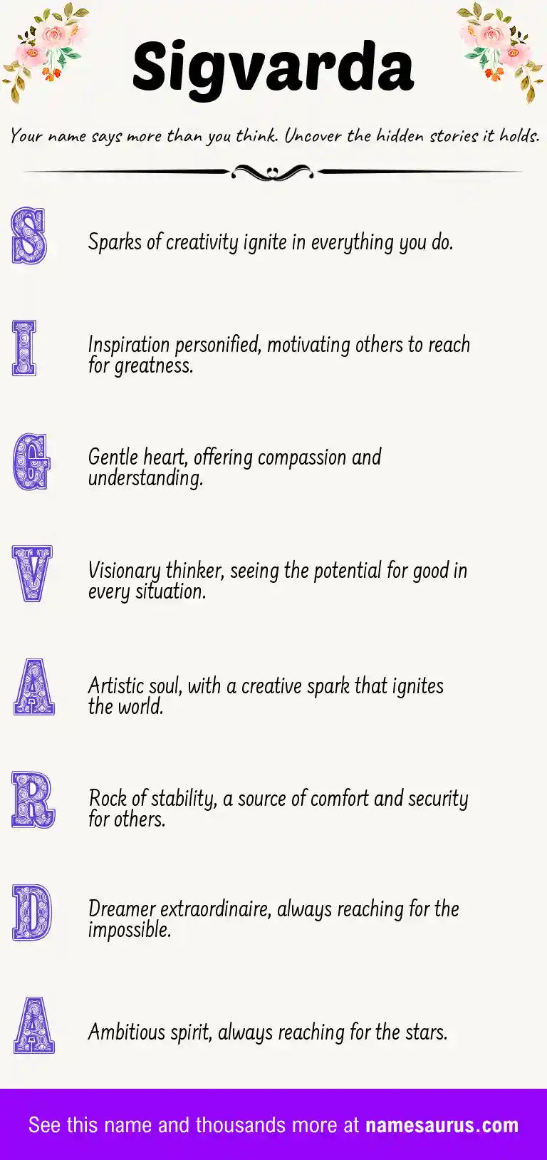 Acrostic poem about Sigvarda.