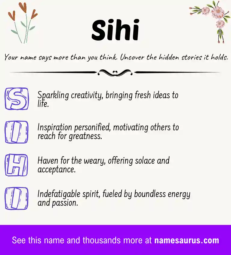 Acrostic poem about Sihi.