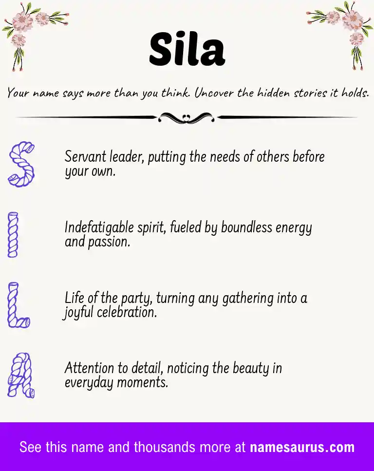 Acrostic poem about Sila.