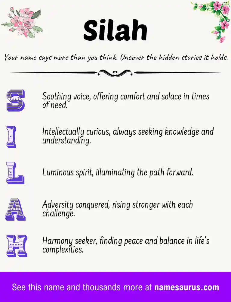 Acrostic poem about Silah.