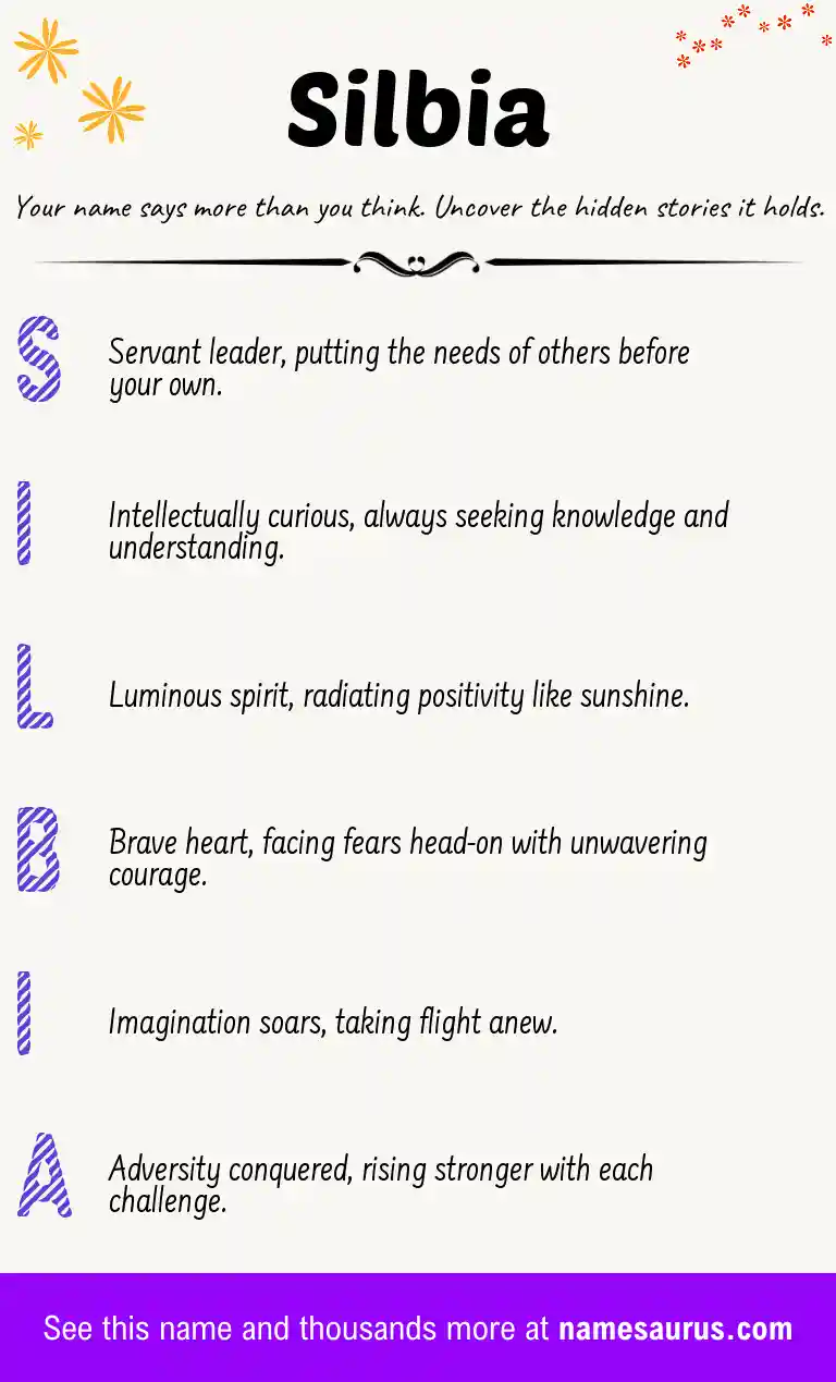 Acrostic poem about Silbia.