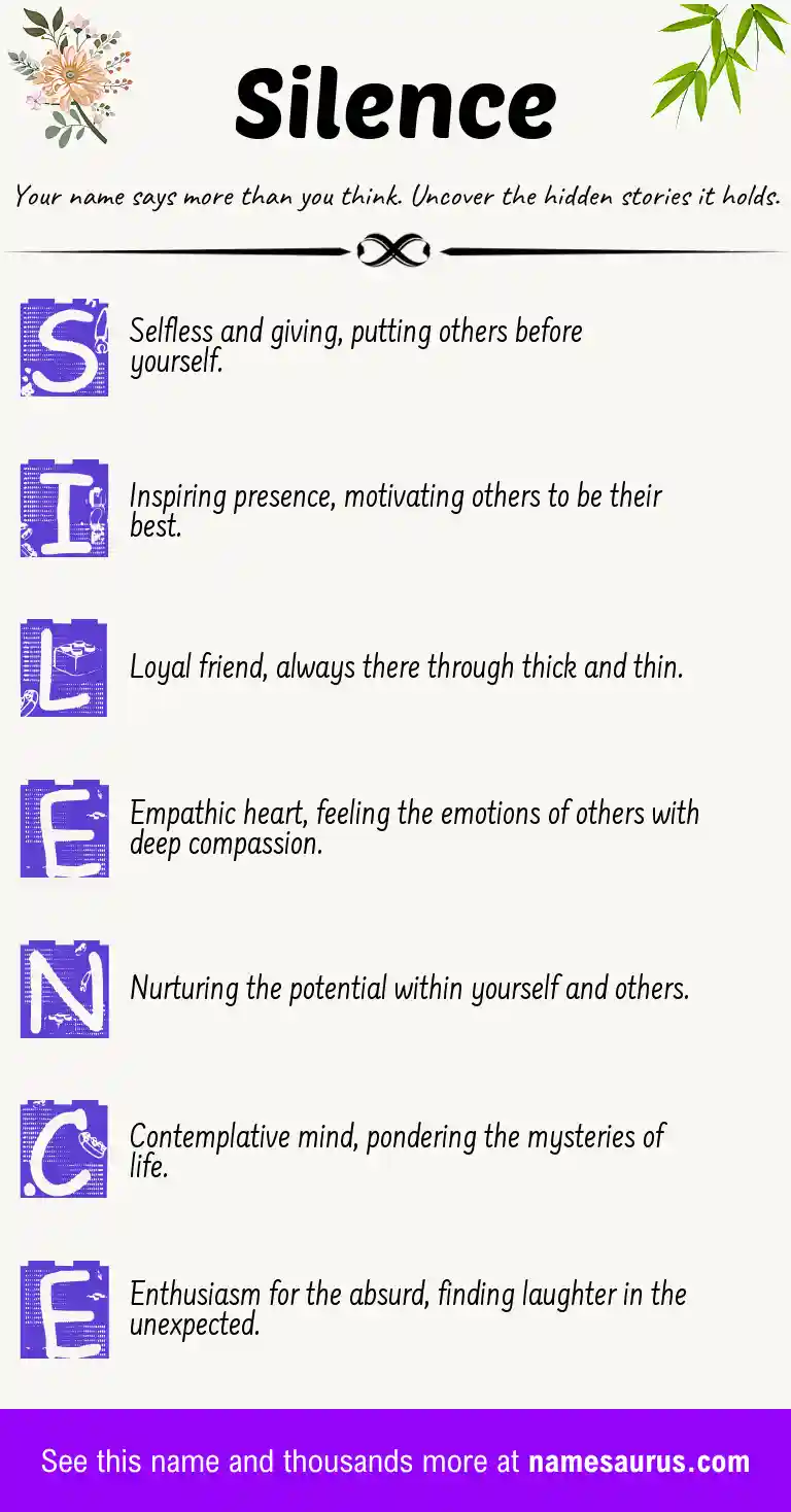 Acrostic poem about Silence.