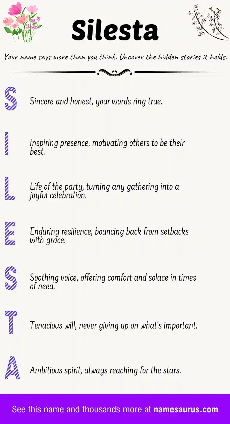 Acrostic poem about Silesta.