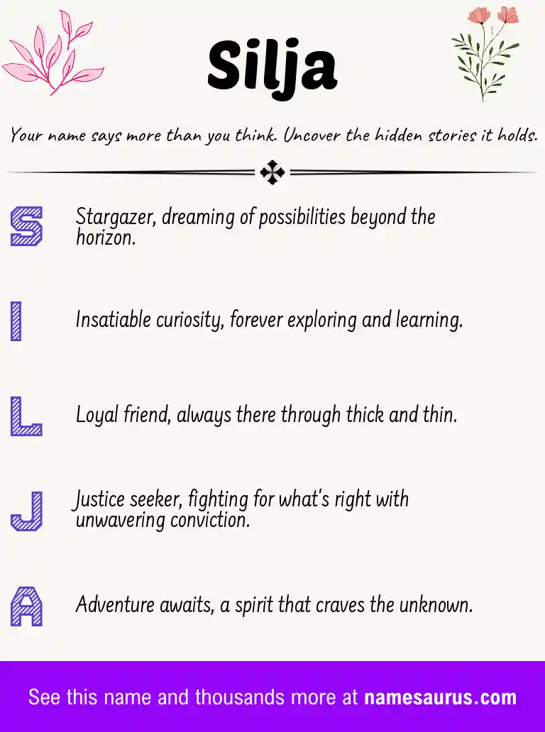 Acrostic poem about Silja.
