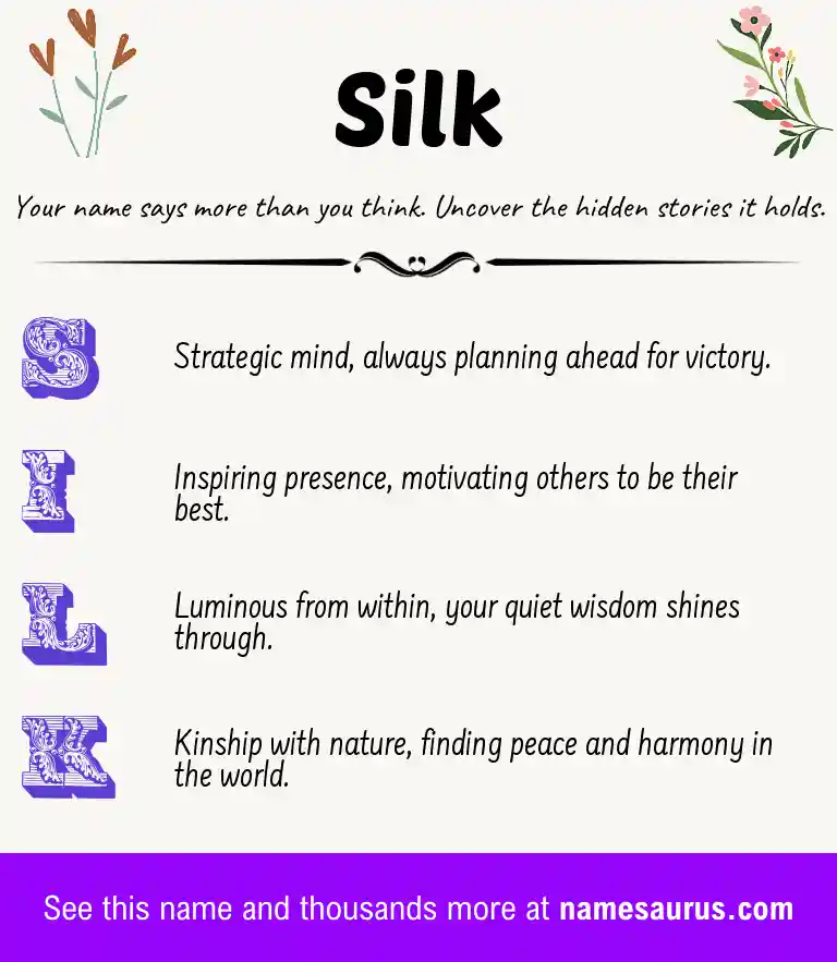 Acrostic poem about Silk.