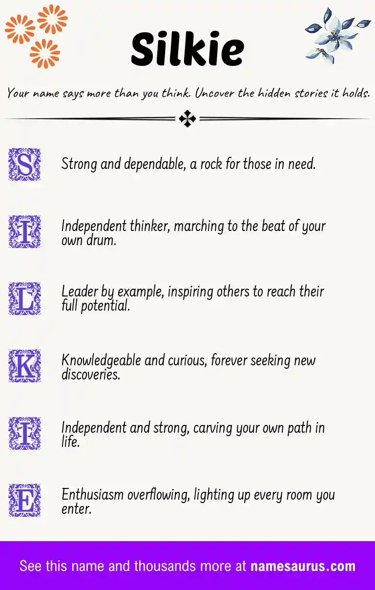 Acrostic poem about Silkie.