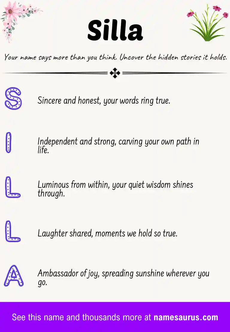 Acrostic poem about Silla.