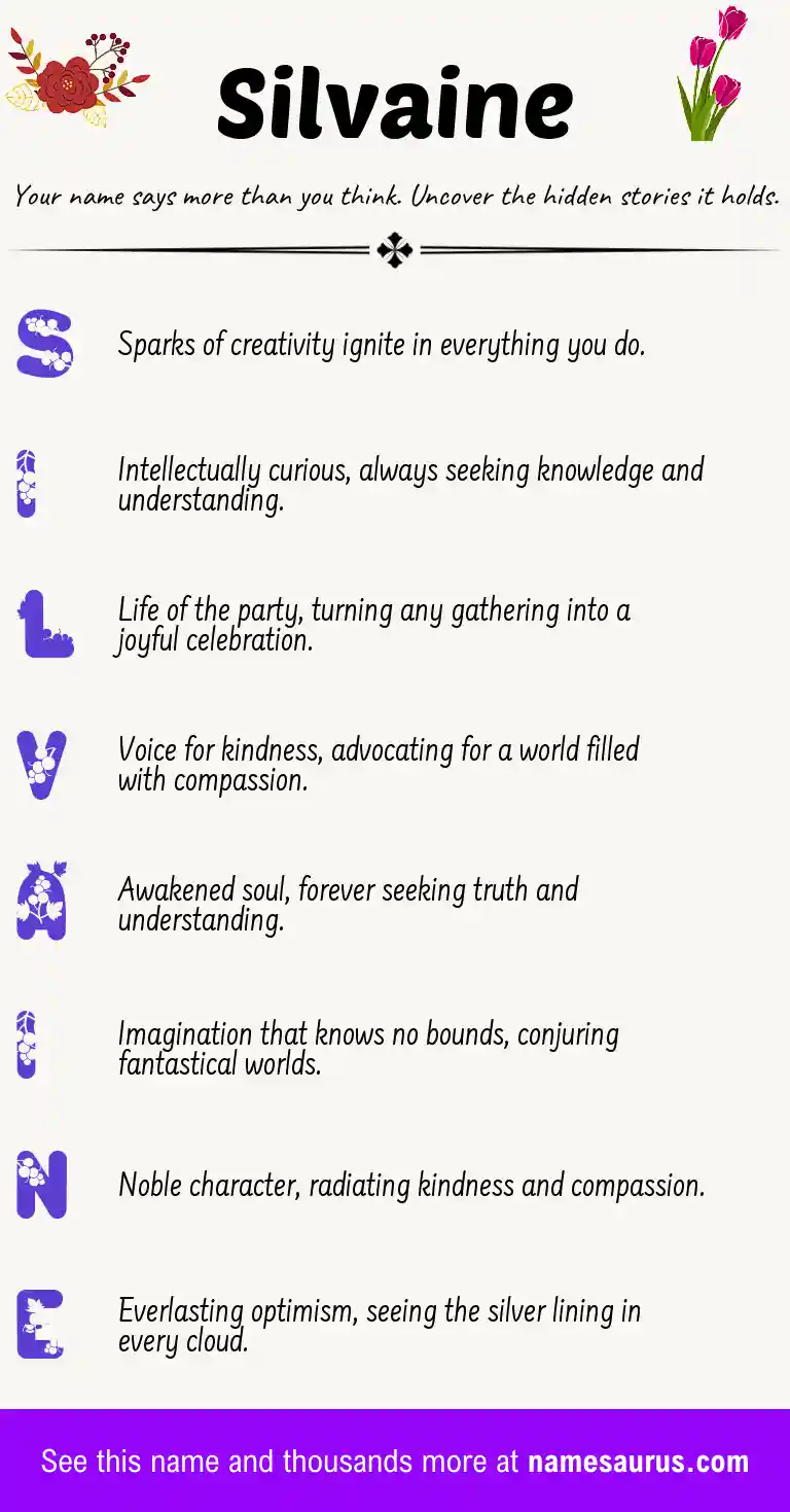 Acrostic poem about Silvaine.