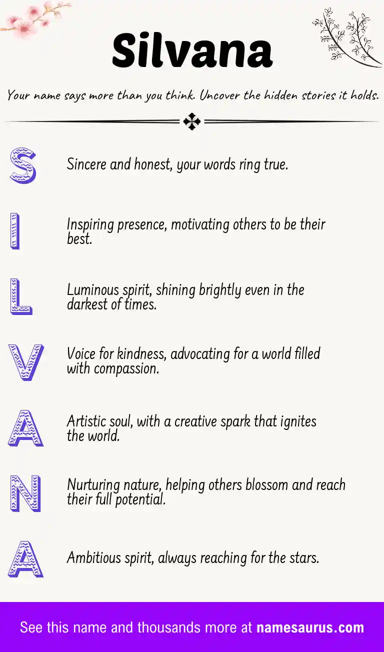 Acrostic poem about Silvana.