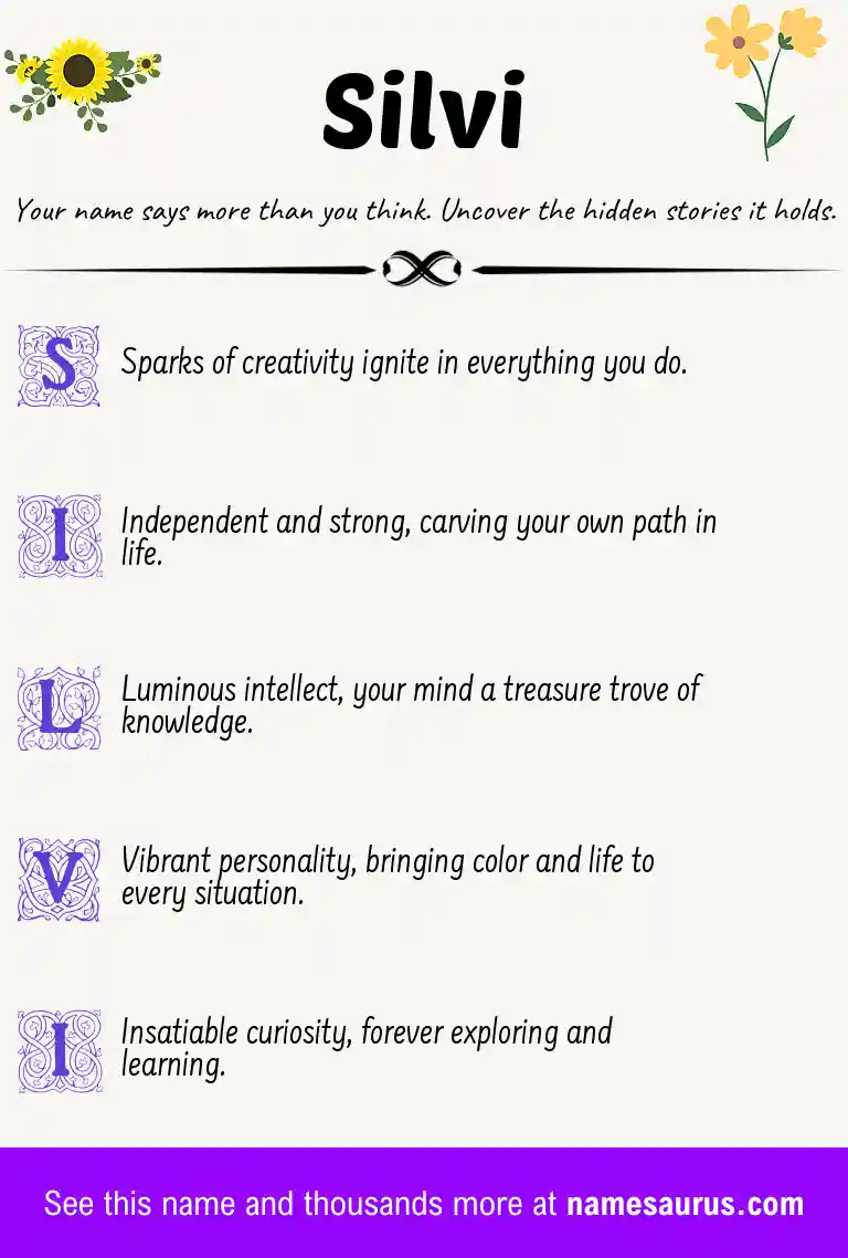 Acrostic poem about Silvi.