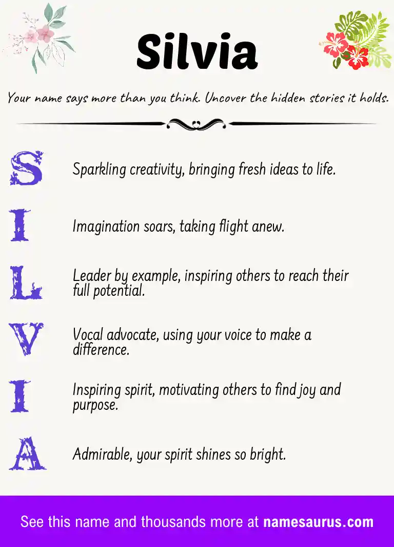 Acrostic poem about Silvia.
