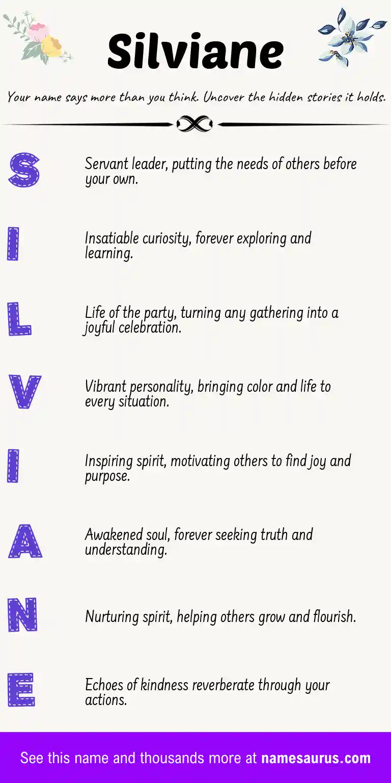 Acrostic poem about Silviane.