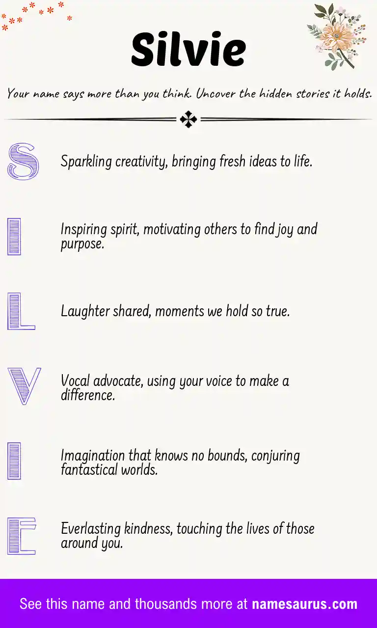 Acrostic poem about Silvie.