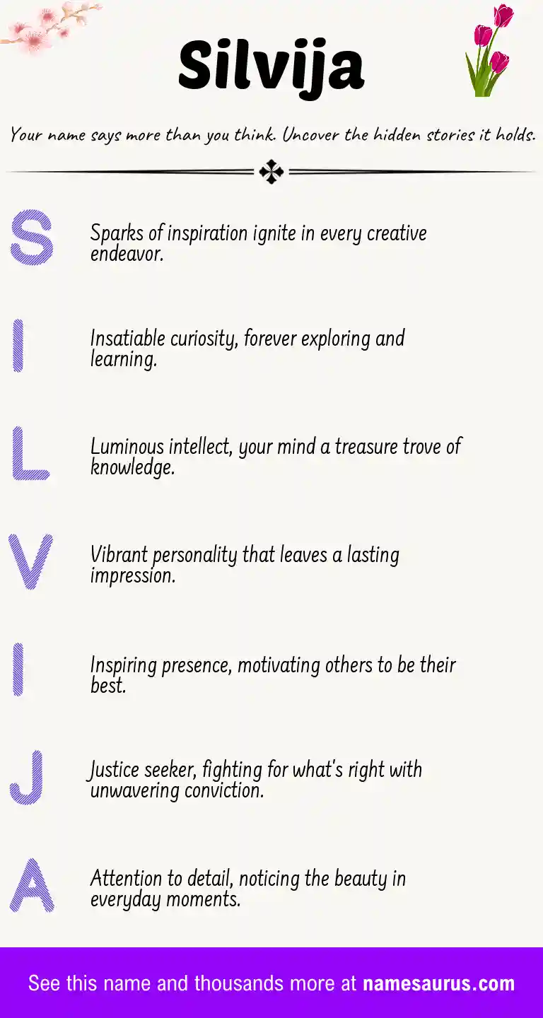 Acrostic poem about Silvija.