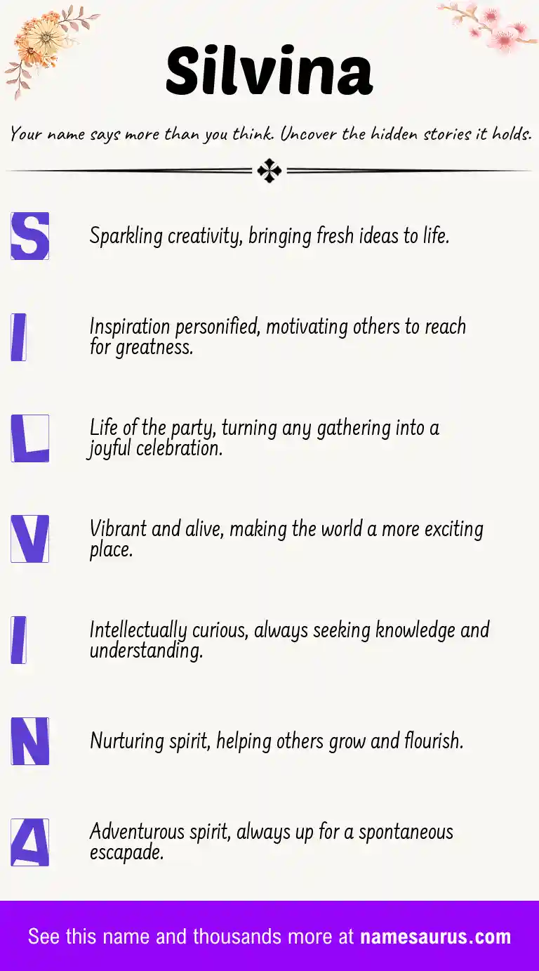 Acrostic poem about Silvina.