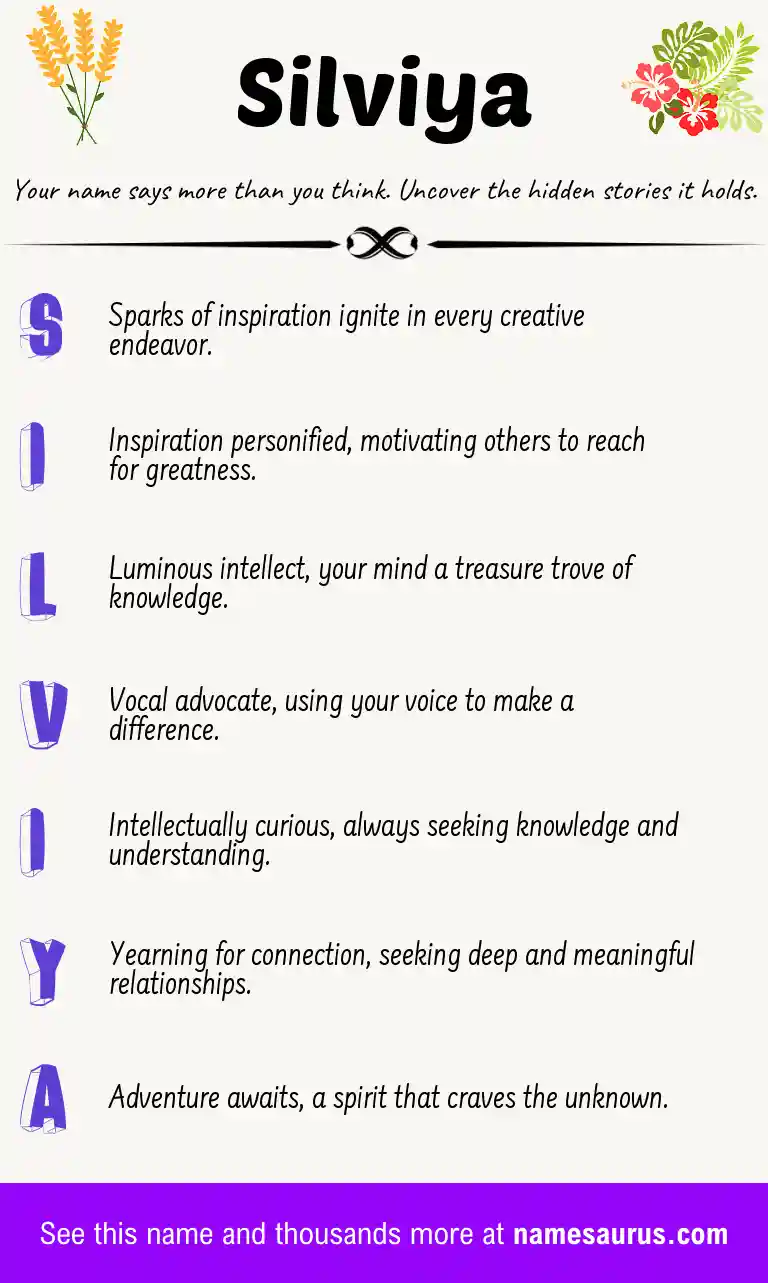 Acrostic poem about Silviya.