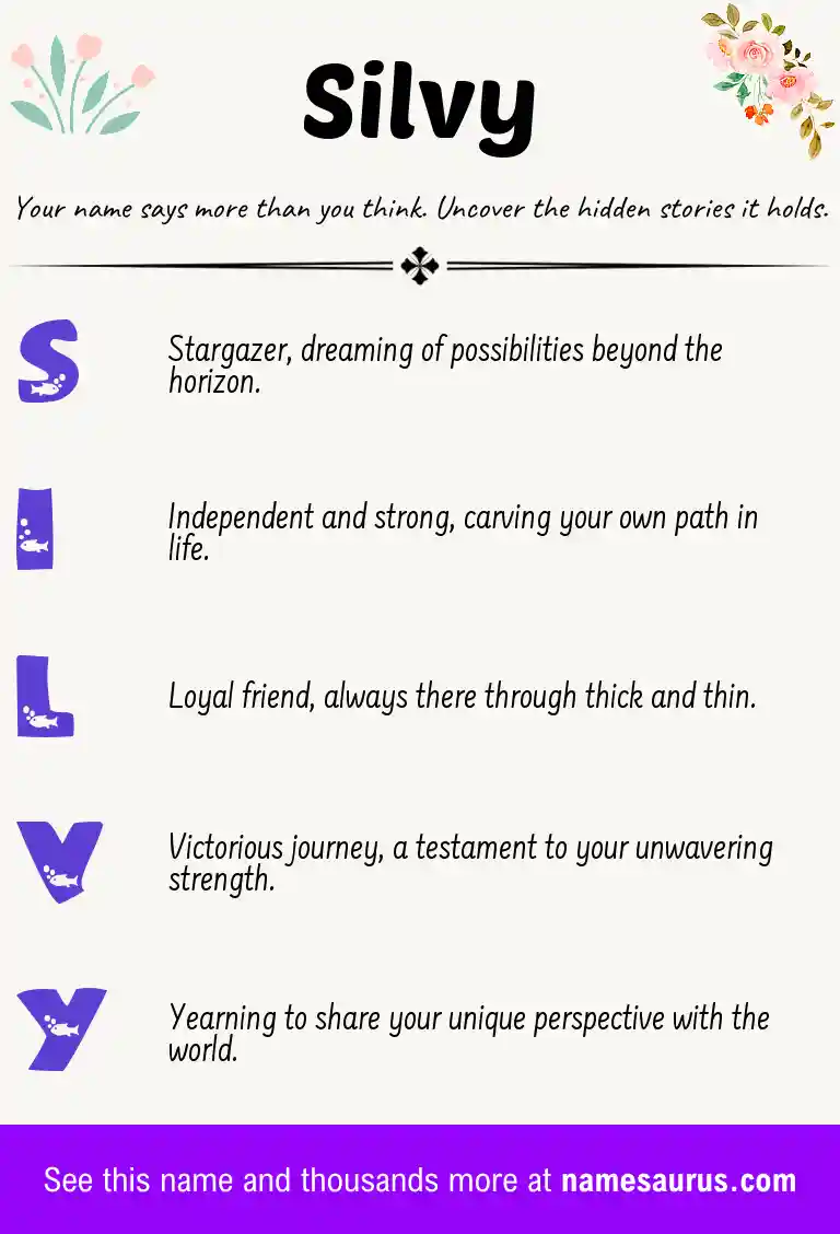 Acrostic poem about Silvy.