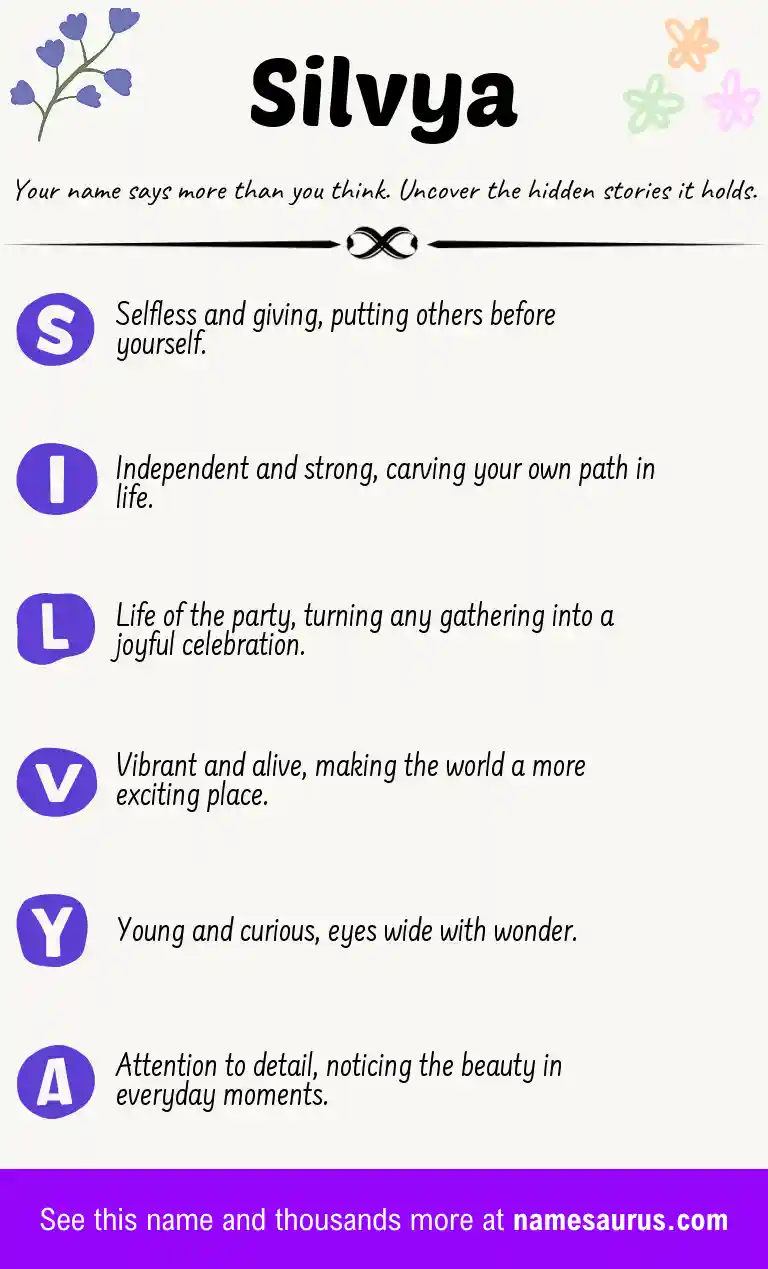 Acrostic poem about Silvya.