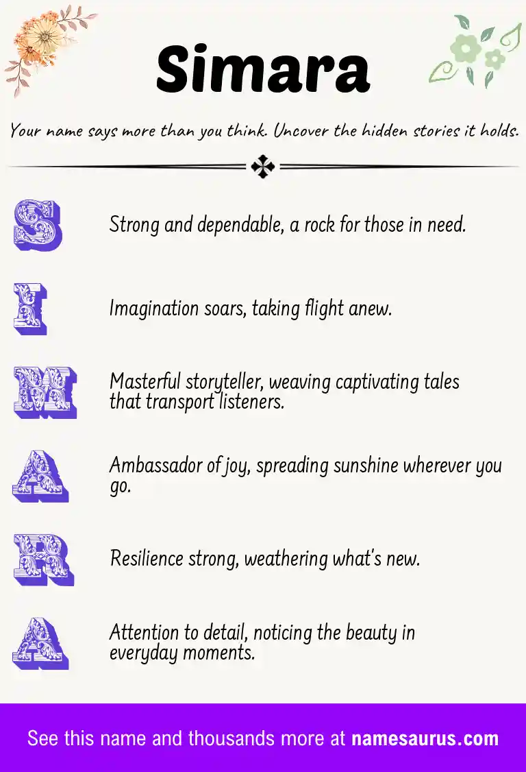 Acrostic poem about Simara.