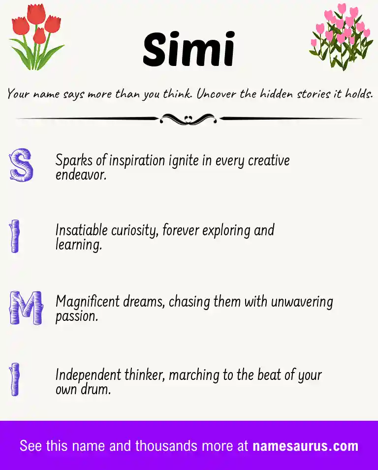 Acrostic poem about Simi.