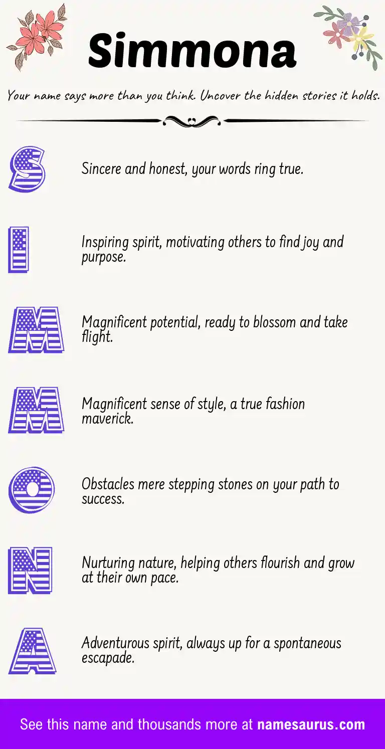Acrostic poem about Simmona.
