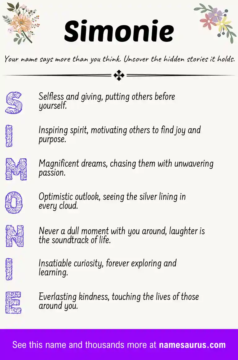 Acrostic poem about Simonie.