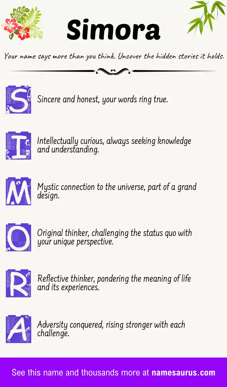 Acrostic poem about Simora.