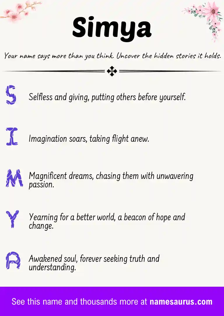 Acrostic poem about Simya.