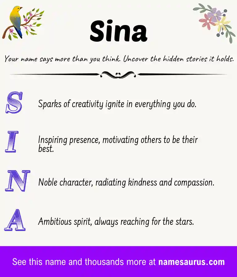 Acrostic poem about Sina.